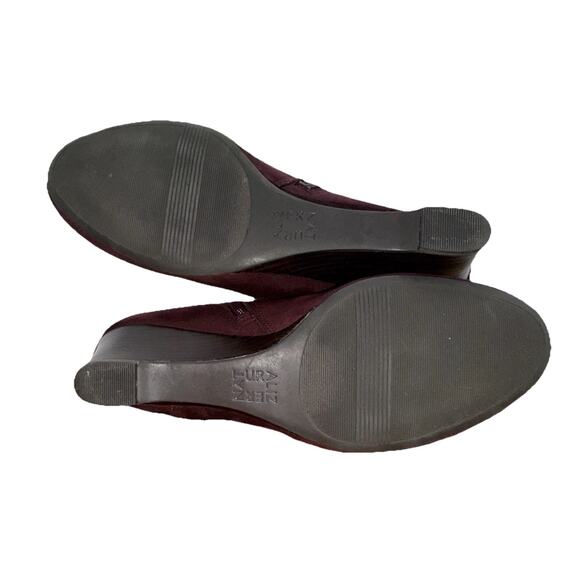 Naturalizer Boots Womens 7.5 Hilma Burgundy Maroon Wedge Ankle Booties - Picture 8 of 8